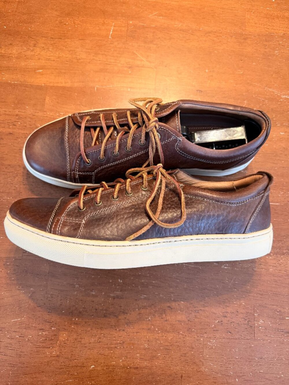 H.S. TRASK Men’s 9 M Bison Leather Casual Shoes Rigby Sneakers Trask CLEANED!